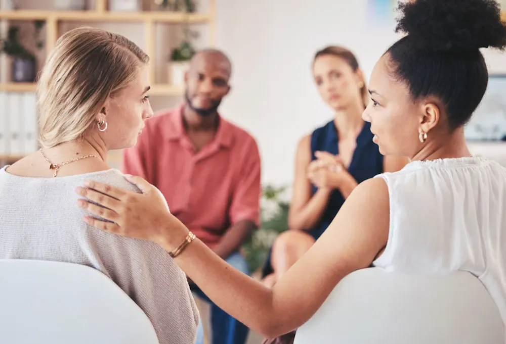 Group therapy discussing the effects of polysubstance abuse