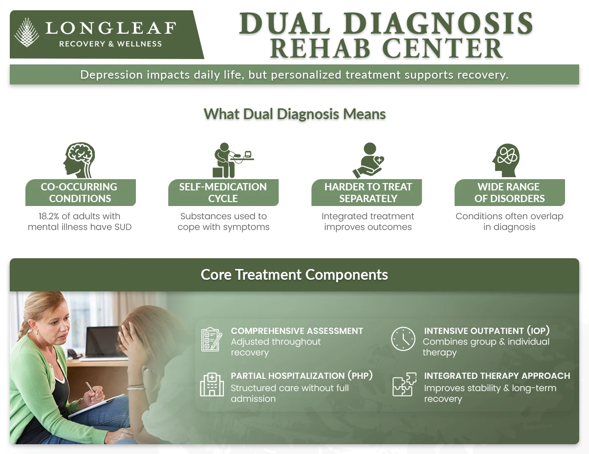 infographic explaining what dual diagnosis means